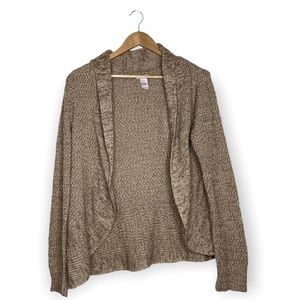 Bongo Open Front Knit Cardigan Sweater Brown Size x-large